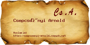 Csepcsányi Arnold névjegykártya