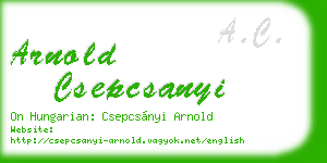 arnold csepcsanyi business card