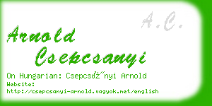 arnold csepcsanyi business card